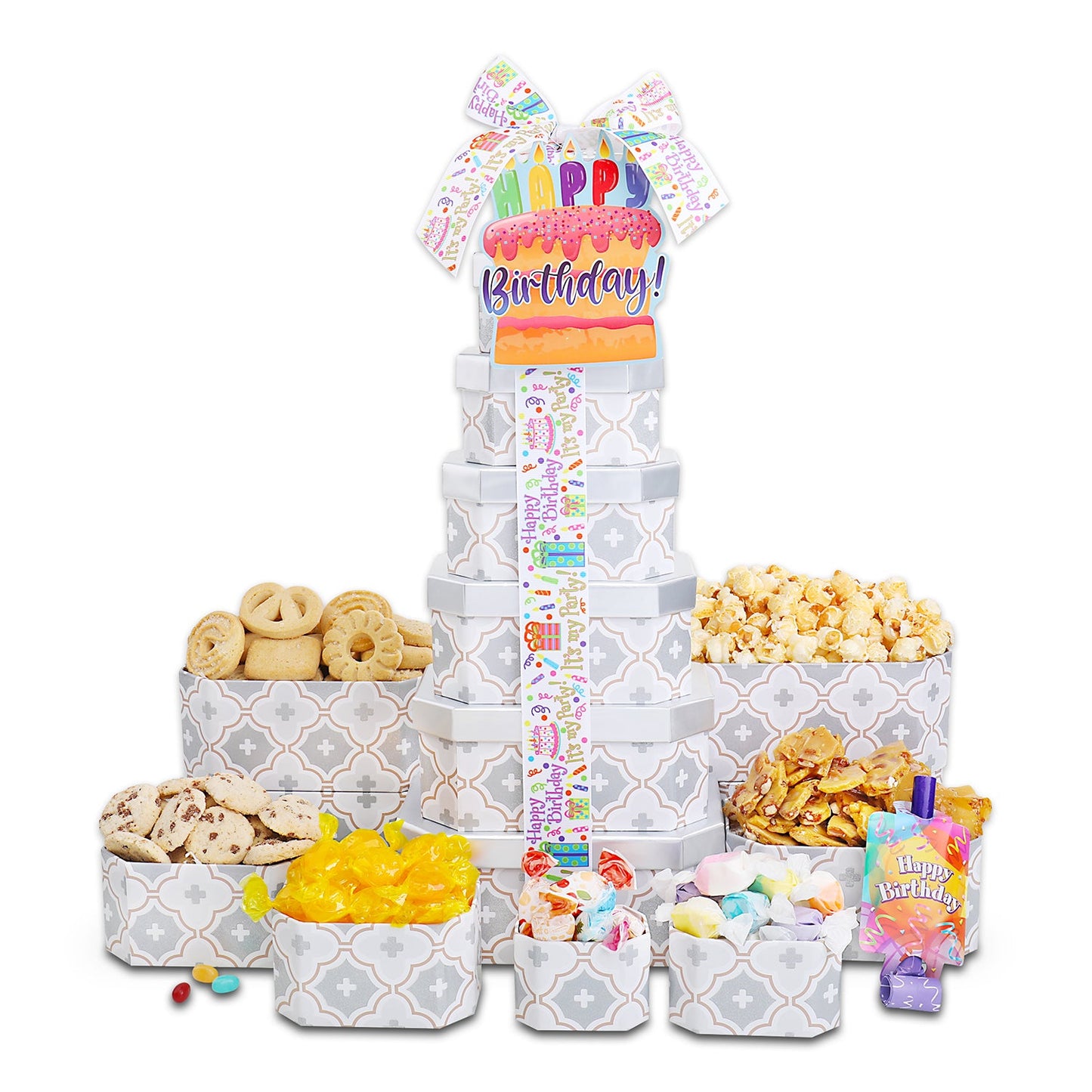 Happy Birthday Gift Tower of Treats