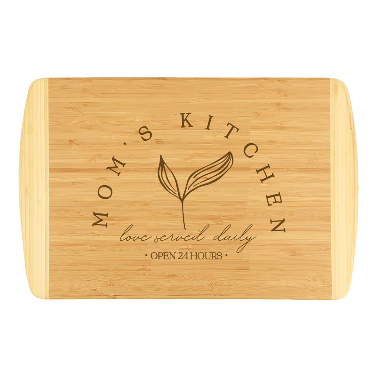 "Mom's Kitchen" Bamboo Cutting Board