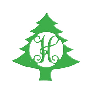 Christmas Tree Wood Monogram ~ 18 x 18