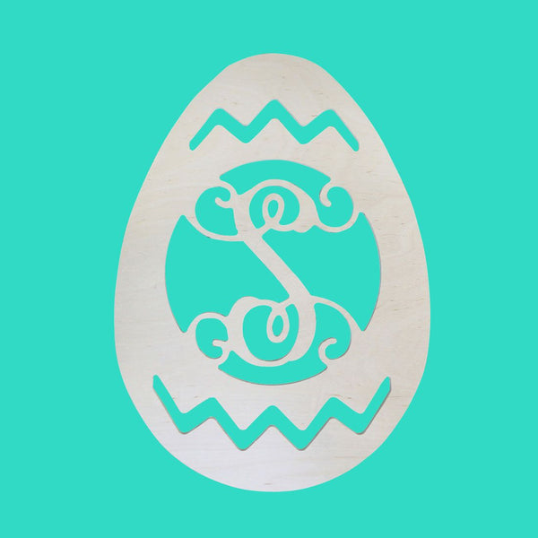 Easter Egg Wood Monogram ~ 13 x 18