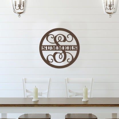 Family Name Wood Monogram ~ 22 in. dia.