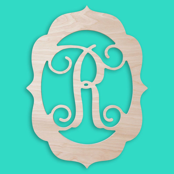 Fancy Edge Wood Monogram ~ 13.5 x 18