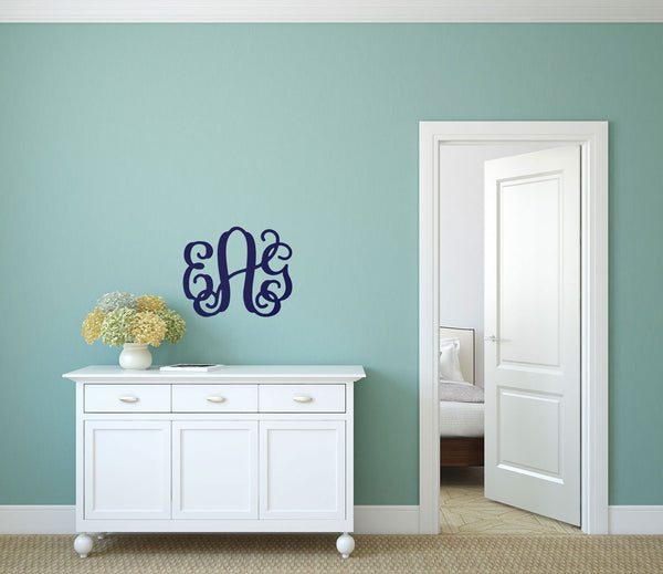 Three Initials Vine Monogram ~ 14" high