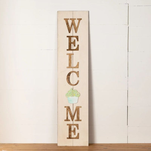 Multi-Season WELCOME Porch Sign with Interchangeable Shapes ready-to-paint project kit - 11 x 48