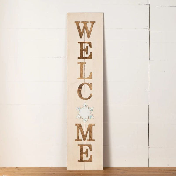 Multi-Season WELCOME Porch Sign with Interchangeable Shapes ready-to-paint project kit - 11 x 48